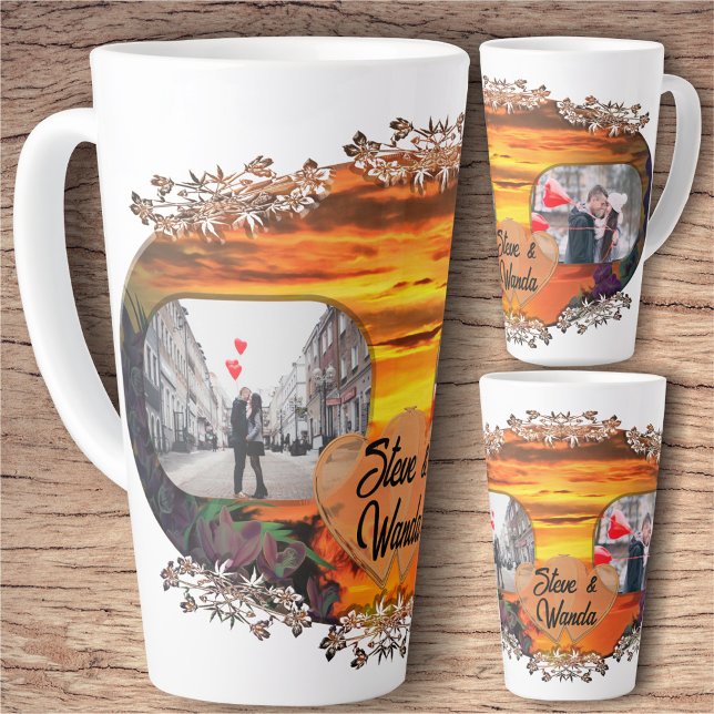 Caneca De Café Latte Love Sunset 2584 (Criador carregado)