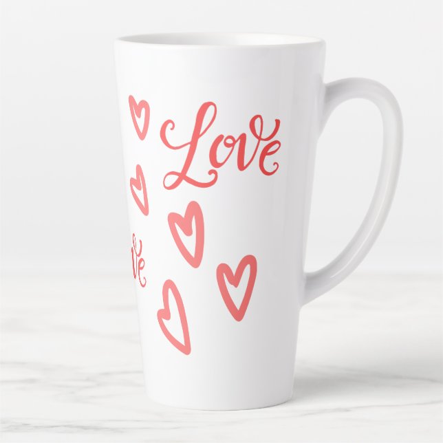 Caneca De Café Latte Love You Heart-Themed Valentine's (Direita)