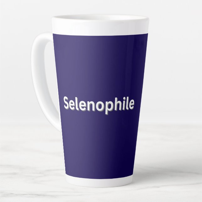 Caneca De Café Latte Lover de Lua Selenófilo (Ângulo esquerdo)