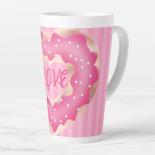 Caneca De Café Latte Lover-Rosa-Latino-Rosa (Ângulo direito)