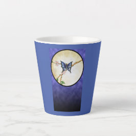 Caneca De Café Latte Lua de Borboleta