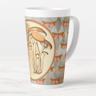 Caneca De Café Latte Lua De Lua De Lua De Borboleta Laranja
