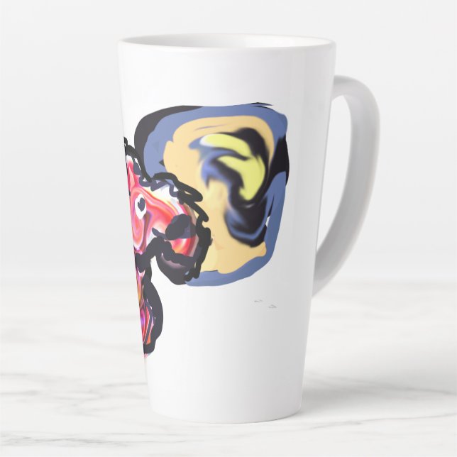 Caneca De Café Latte Lua de luz de lobo  (Ângulo direito)