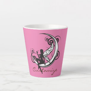 Caneca De Café Latte Lua Fada Silhouette Thunder_Cove
