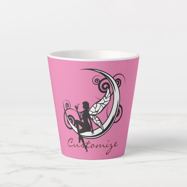 Caneca De Café Latte Lua Fada Silhouette Thunder_Cove (Frente)