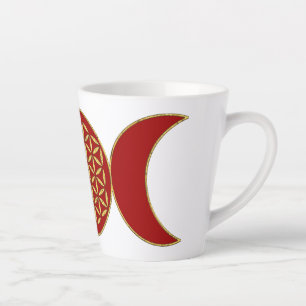 Caneca De Café Latte Lua Tripla Mágica - Flor Espiritual Da Vida 1 Hood