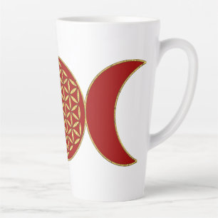 Caneca De Café Latte Lua Tripla Mágica - Flor Espiritual Da Vida 1 Hood