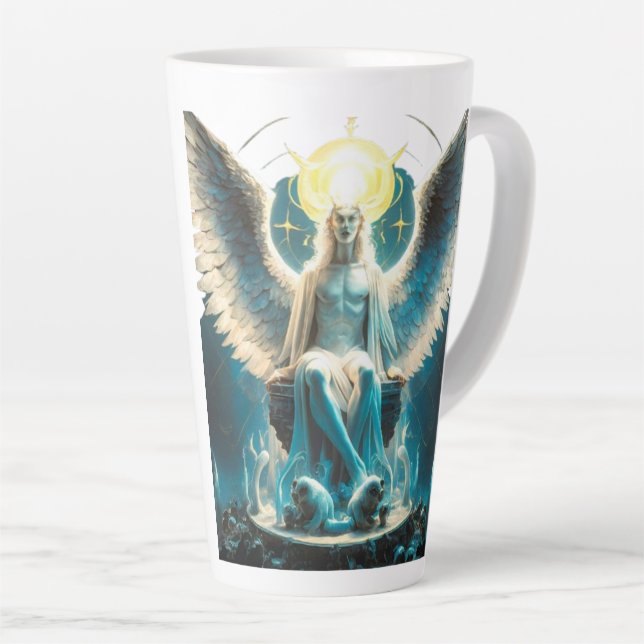Caneca De Café Latte Lúcifer representa sua luz e sua característica (Ângulo direito)
