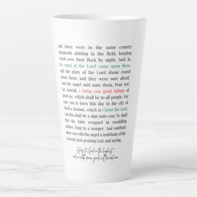 Caneca De Café Latte Luke 2:8 - 14 Coffee Mug (Frente)