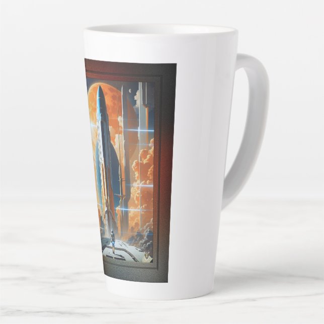 Caneca De Café Latte Lunar Lunar - Viagem para a Lua - Poster (Ângulo direito)