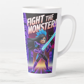 Caneca De Café Latte Lute contra o monstro