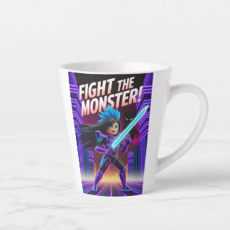 Caneca De Café Latte Lute contra o monstro