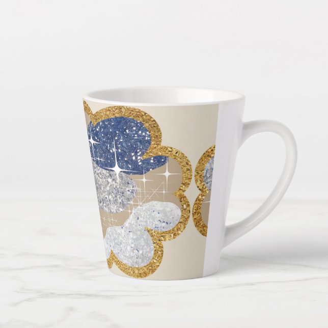 Caneca De Café Latte Luxe Cloudy Dreamy Glam Mug (Direita)