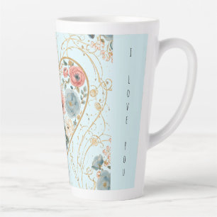 Caneca De Café Latte Luxo, Dia dos Namorados, Flores do Meu Coração