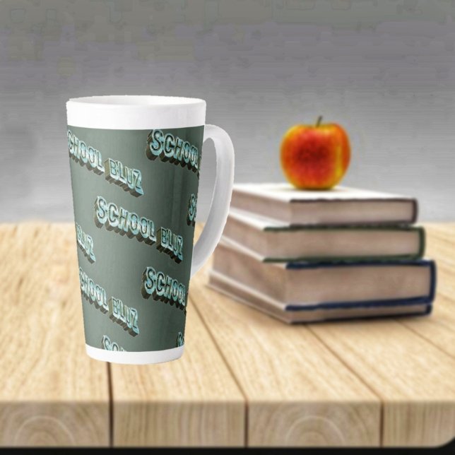 Caneca De Café Latte Luz-3D da Escola (Enjoy drinking your latte as you get through the school year!)