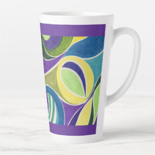 Caneca De Café Latte Luz Roxa