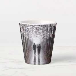 Caneca De Café Latte Luz, sombras e simetria - sepia