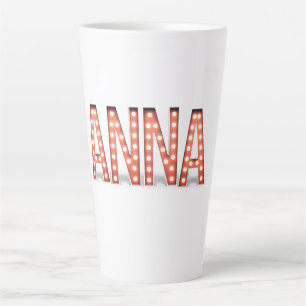 Caneca De Café Latte Luzes de Marquee de Anna