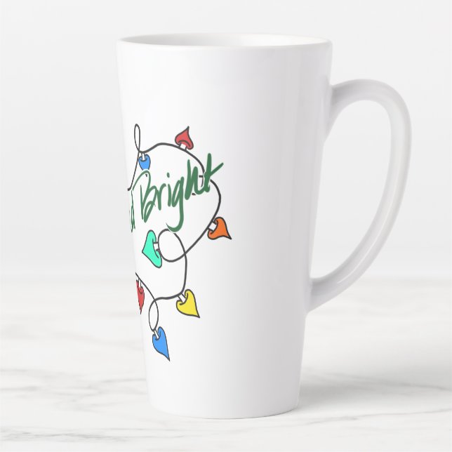Caneca De Café Latte Luzes de Natal (Direita)