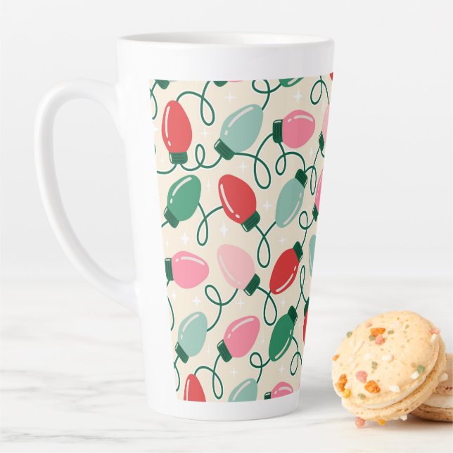 Caneca De Café Latte Luzes Retro Glow (In Situ)