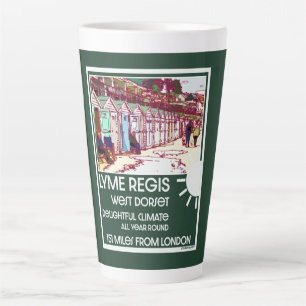 Caneca De Café Latte Lyme Regis Dorset England Vintage Feriado Britânic