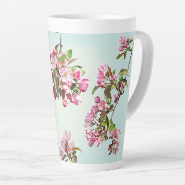 Caneca De Café Latte Maçã floresce 2 (Ângulo direito)