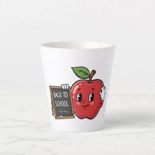 Caneca De Café Latte Maçã Fofa de Volta às Aulas