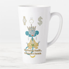 Caneca De Café Latte Macaco de arte zen Manifestando Riqueza 