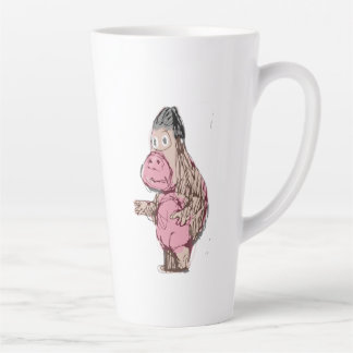 Caneca De Café Latte Macaco de desenho animado engraçado e esboço de ma