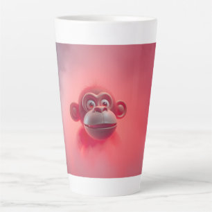 Caneca De Café Latte Macaco Divertido