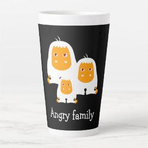 Caneca De Café Latte Macacos da família zangada design
