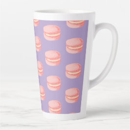 Caneca De Café Latte Macarons Rosa