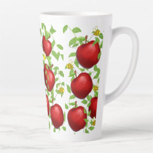 Caneca De Café Latte maçãs padrão de Frutas 