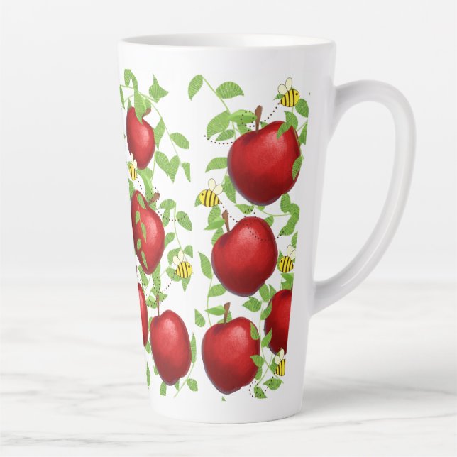 Caneca De Café Latte maçãs padrão de Frutas  (Direita)