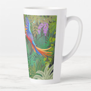 Caneca De Café Latte Macaw Parrots na Selva