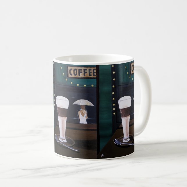 Caneca De Café Latte Macchiato Pintura de Alfred Fox (Frente Esquerda)