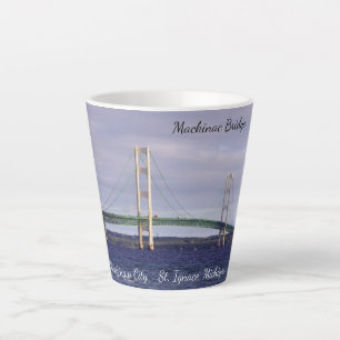Caneca De Café Latte Mackinac Bridge latte