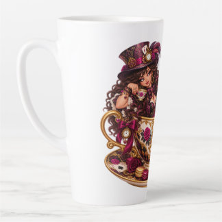 Caneca De Café Latte Mad Tea Party Hatter Girl Wonderland Party (Jana2)