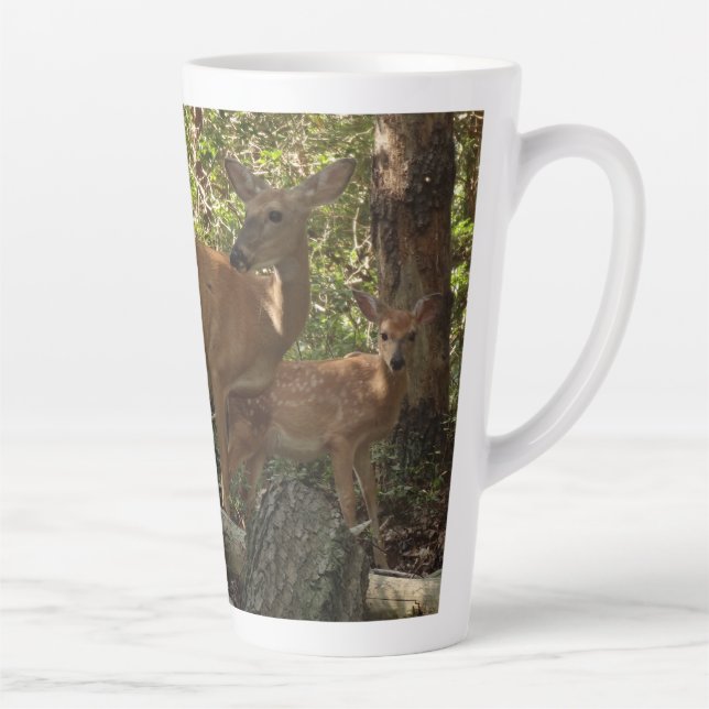 Caneca De Café Latte Madre e bebê veados no Parque Nacional de Shenando (Direita)