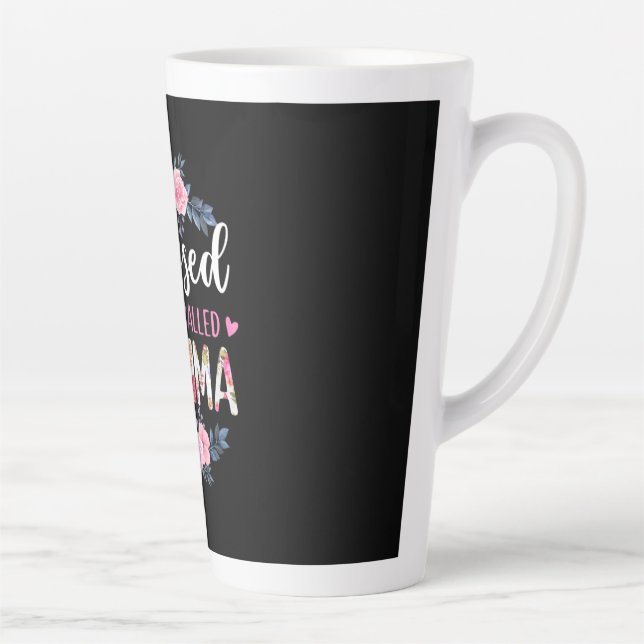 Caneca De Café Latte Mãe Arte Abençoada Por Ser Chamada De Gama Anivers (Direita)