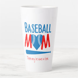 Caneca De Café Latte Mãe de Baseball Engraçado