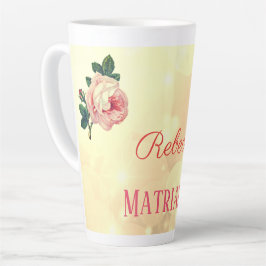 Caneca De Café Latte Mãe de Matriarca de Rosas Personalizados