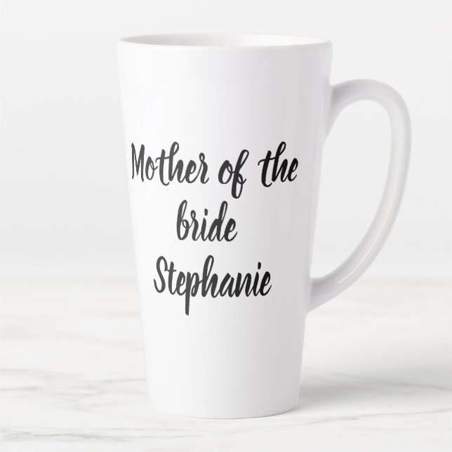 Caneca De Café Latte Mãe dos Casamentos de Escrita Negra-Noiva (Direita)