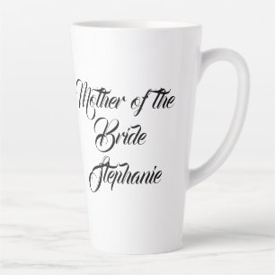 Caneca De Café Latte Mãe dos Casamentos de Escrita Negra-Noiva