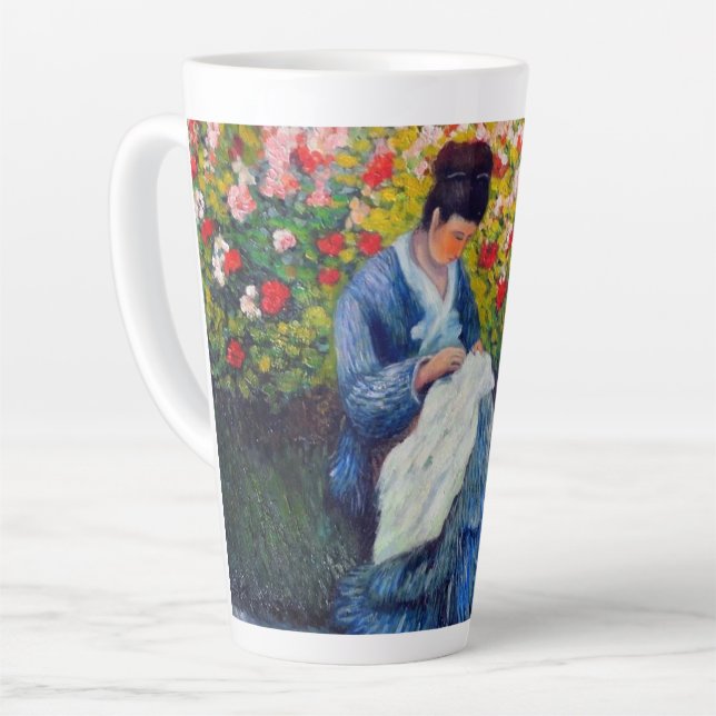 Caneca De Café Latte Mãe e Criança Monet no Jardim (Ângulo esquerdo)