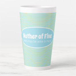 Caneca De Café Latte Mãe Engraçada da Grande Família Pastel Stripe Pers