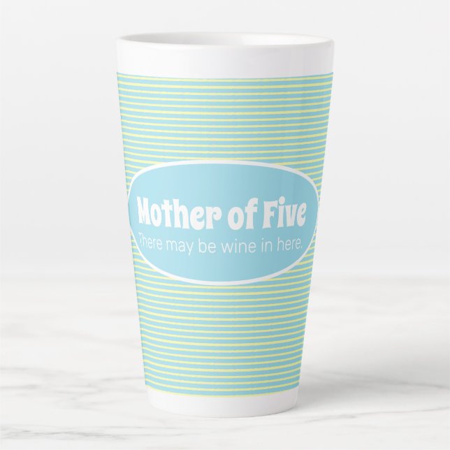 Caneca De Café Latte Mãe Engraçada da Grande Família Pastel Stripe Pers (Frente)