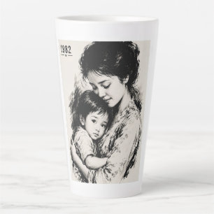 Caneca De Café Latte Mãe & Filho Vintage 1982