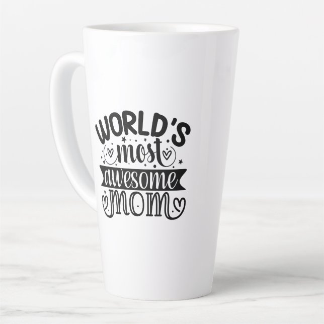Caneca De Café Latte Mãe Mais Incrível do Mundo (Ângulo esquerdo)