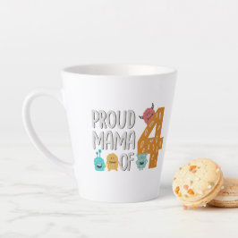 Caneca De Café Latte Mãe Orgulhosa das Quatro